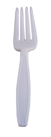 FORK H/W NATURAL BIO-BLEND BULK 1000/CS (CS) - Flatware: Plastic